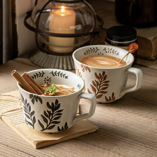  Handmade Rustic Ceramic Coffee Mug with Natural Texture
