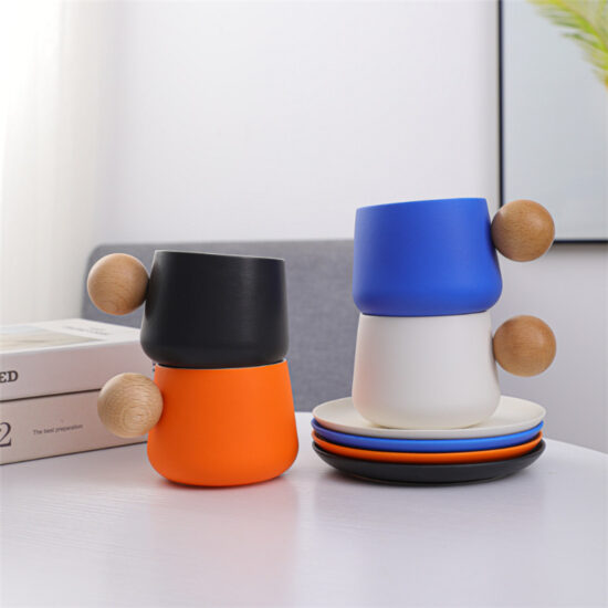  Style Ceramic Couple Mug with Saucer – High-End Tea Cup Set