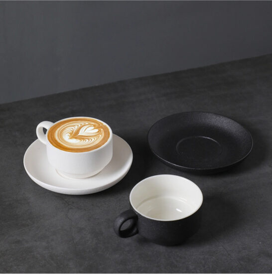 Modern Ceramic Espresso Cup and Saucer Set – Italian Style Coffee Mug