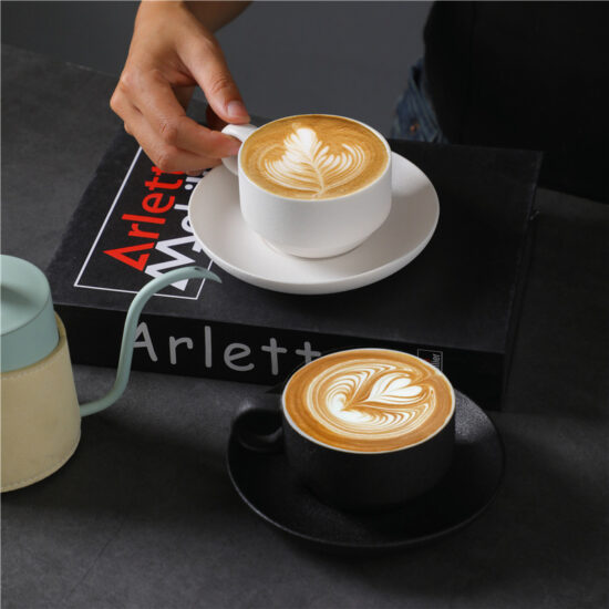 Modern Ceramic Espresso Cup and Saucer Set – Italian Style Coffee Mug