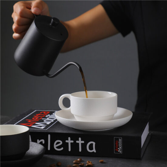 Modern Ceramic Espresso Cup and Saucer Set – Italian Style Coffee Mug