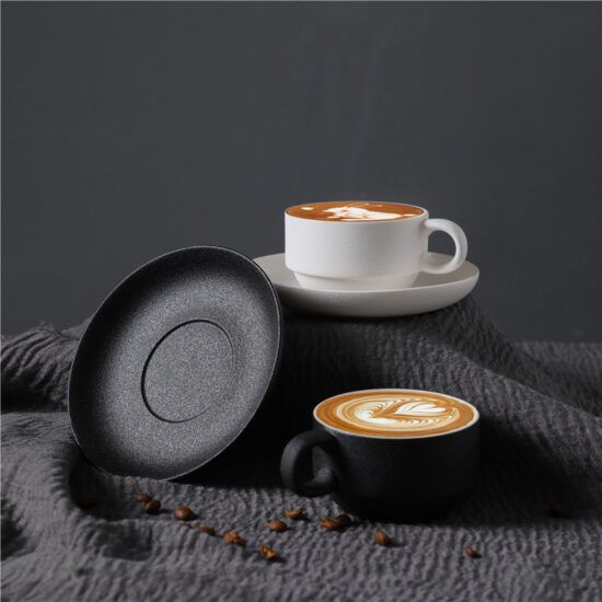 Modern Ceramic Espresso Cup and Saucer Set – Italian Style Coffee Mug