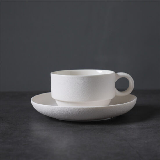 Modern Ceramic Espresso Cup and Saucer Set – Italian Style Coffee Mug