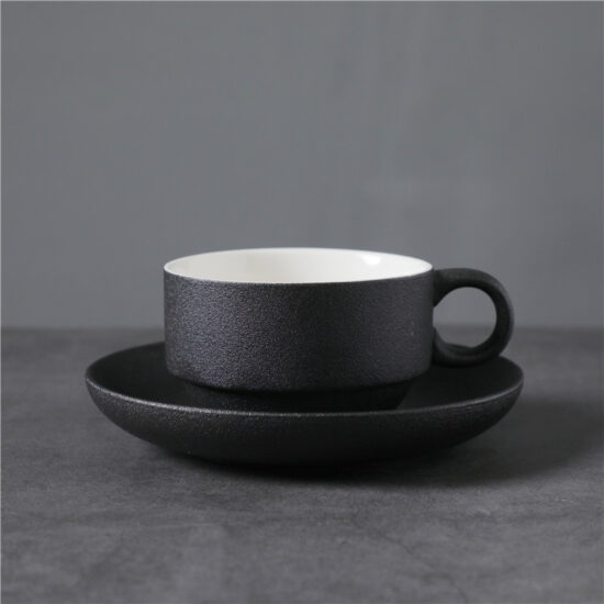 Modern Ceramic Espresso Cup and Saucer Set – Italian Style Coffee Mug