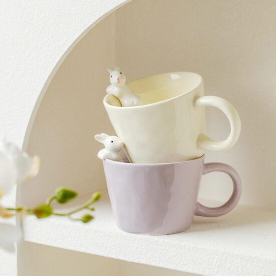Cartoon Ceramic Mug – Aesthetic INS Coffee Cup for Breakfast and Gifts