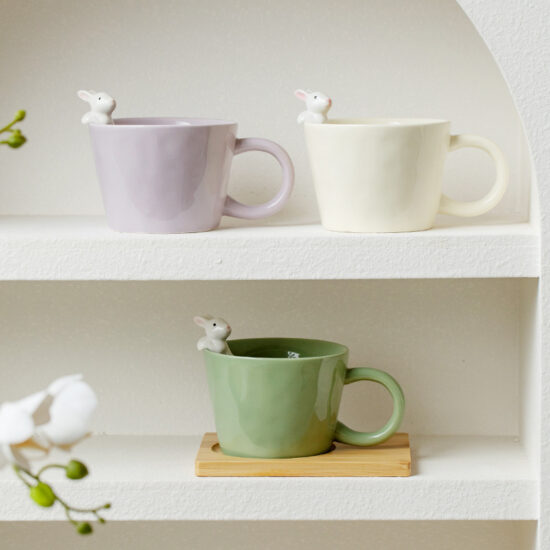 Cartoon Ceramic Mug – Aesthetic INS Coffee Cup for Breakfast and Gifts