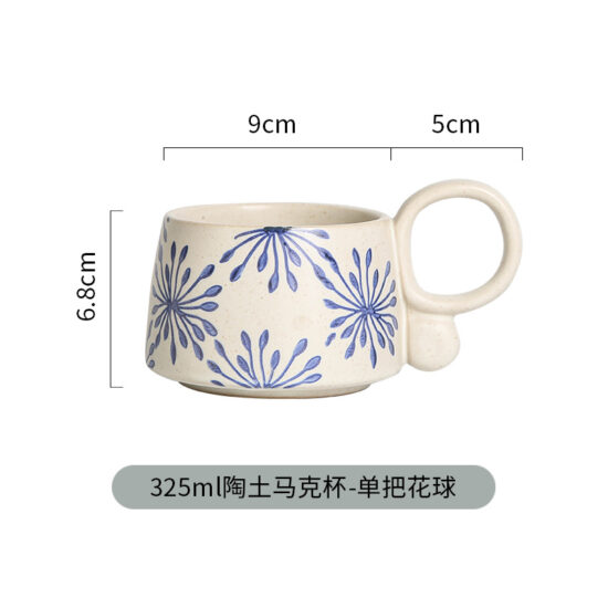 Heart-shaped cute ceramic mug for coffee or milk