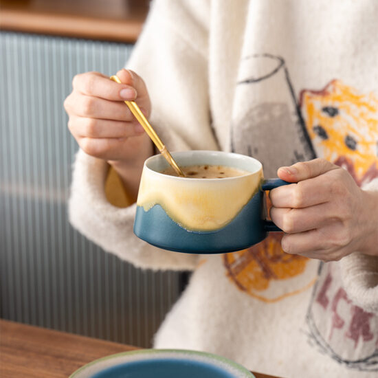 INS Style High-End Ceramic Coffee Mug for Gifting and Business Use