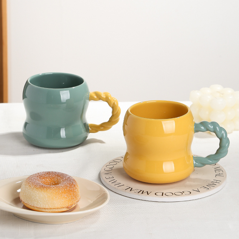 Creative irregular ceramic mug for coffee and milk