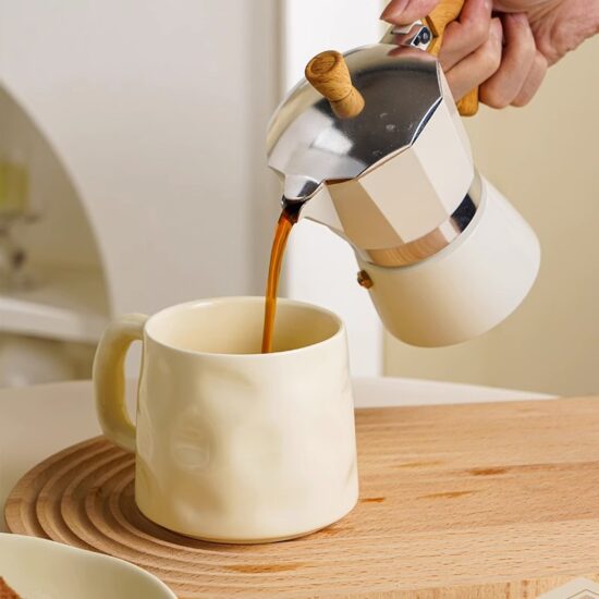 Eco-Friendly Ceramic Mug with Bamboo Handle