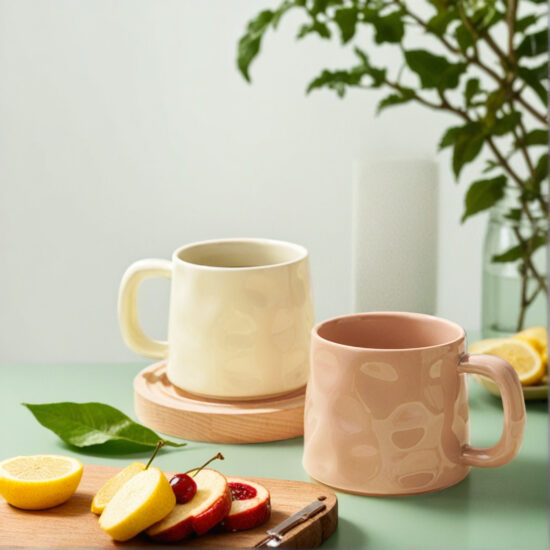 Eco-Friendly Ceramic Mug with Bamboo Handle