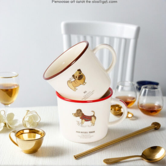 French Vintage Ceramic Mug Set with Saucer – INS Aesthetic Gift Box