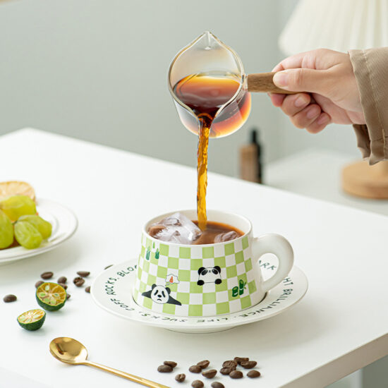 French Vintage Ceramic Mug Set with Saucer – INS Aesthetic Gift Box