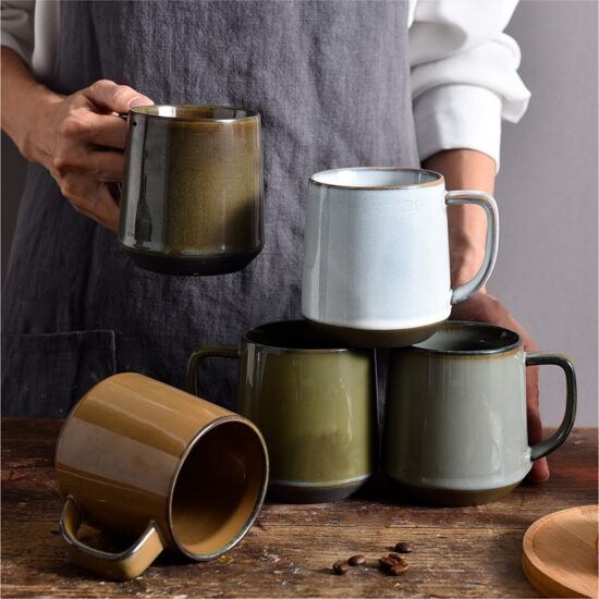 Custom Solid Color European Ceramic Coffee Cup