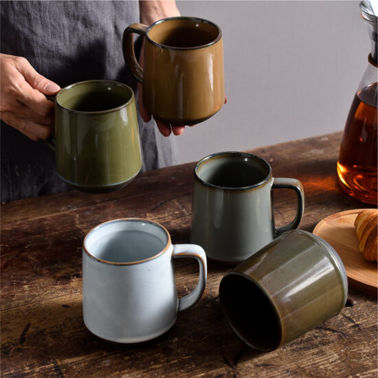 Custom Solid Color European Ceramic Coffee Cup