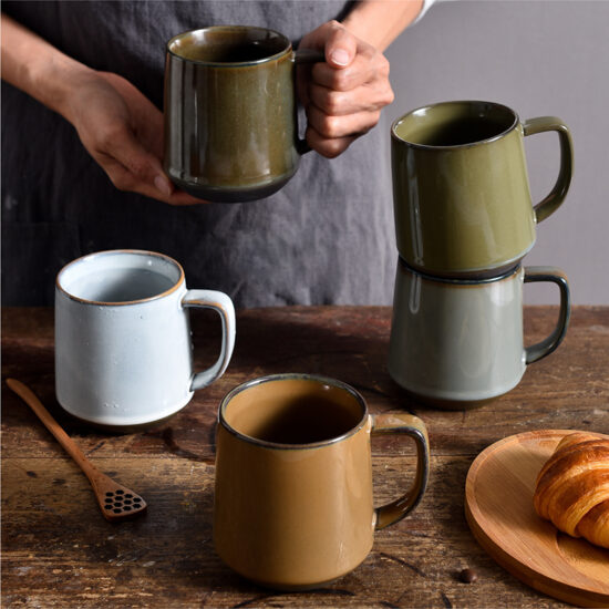 Custom Solid Color European Ceramic Coffee Cup