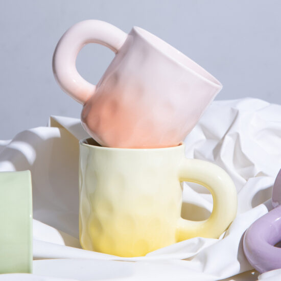 Cute Large Handle Ceramic Mug for Coffee or Tea