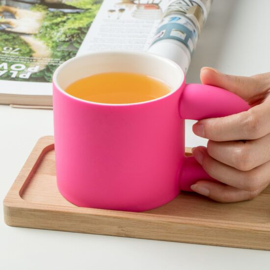 Cute Large Handle Ceramic Mug for Coffee or Tea