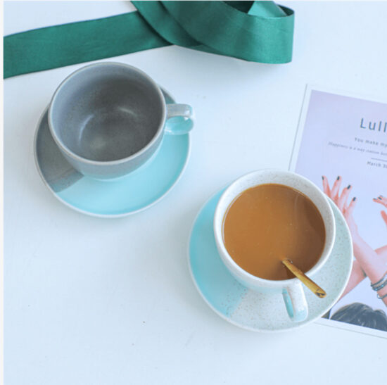Korean INS Style Ceramic Coffee Cup and Saucer Set – Nordic Design