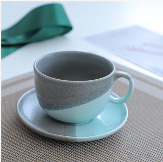 Korean INS Style Ceramic Coffee Cup and Saucer Set – Nordic Design