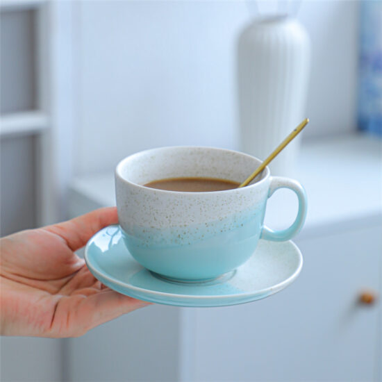 Korean INS Style Ceramic Coffee Cup and Saucer Set – Nordic Design