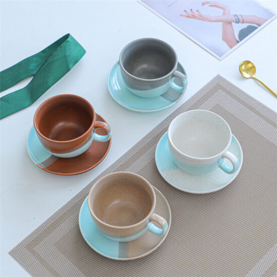 Korean INS Style Ceramic Coffee Cup and Saucer Set – Nordic Design