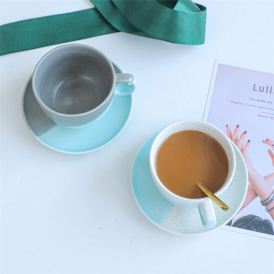 Korean INS Style Ceramic Coffee Cup and Saucer Set – Nordic Design