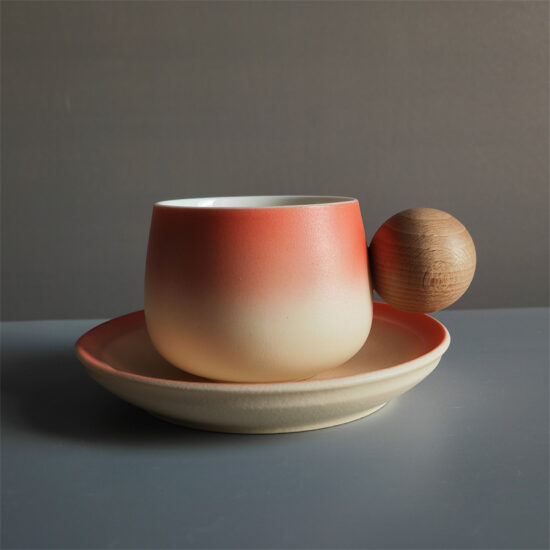 Ceramic Coffee Cup and Saucer Gift Set – Pastel Fresh Design
