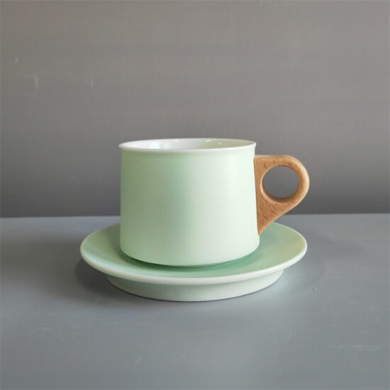 Ceramic Coffee Cup and Saucer Gift Set – Pastel Fresh Design
