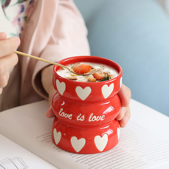 Hand-painted vintage ceramic mug with rustic kiln glaze