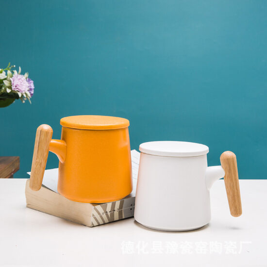 Creative High-Aesthetic Ceramic Office Mug with Handle – Ideal for Coffee