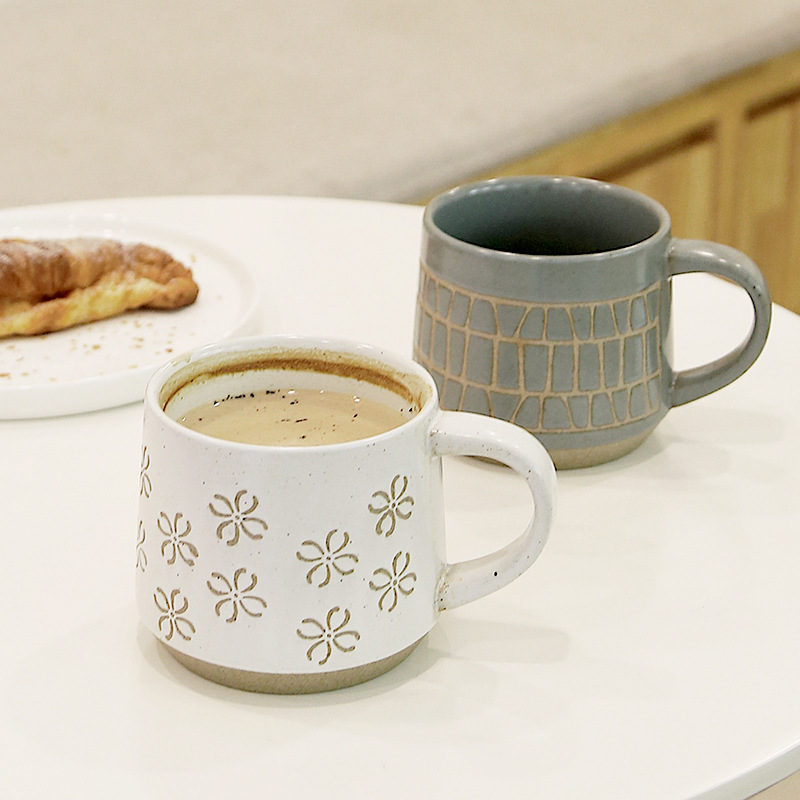 Chinese-style hand-painted ceramic coffee mug